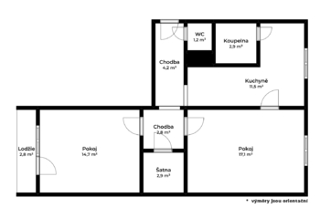 Prodej bytu 2+1 v osobním vlastnictví 57 m², Adamov