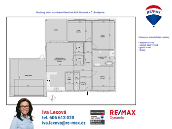 orientační půdorys - Prodej domu 130 m², Roudné