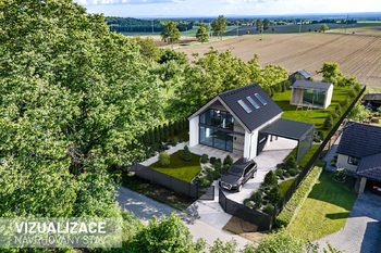 Vizualizace možné stavby. - Prodej pozemku 924 m², Pleše