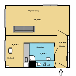 Pronájem bytu 1+1 v osobním vlastnictví 40 m², Mladá Boleslav
