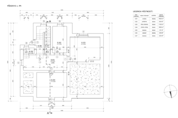 Půdorys 1. PP - Prodej domu 197 m², Kolín