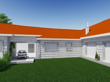 Vizualizace dvora. - Prodej domu 290 m², Zálší