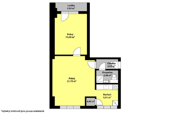 Pronájem bytu 2+1 v osobním vlastnictví 55 m², Kolín