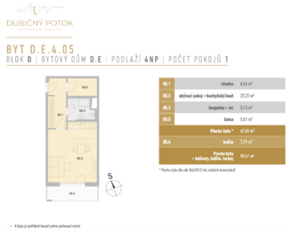 Prodej bytu 2+kk v osobním vlastnictví 56 m², České Budějovice