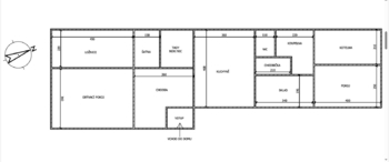 Půdorys - Prodej domu 70 m², Milostín