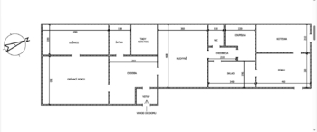 Půdorys - Prodej domu 92 m², Milostín