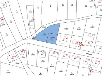 snímek z katastrální mapy - Prodej domu 109 m², Lysice