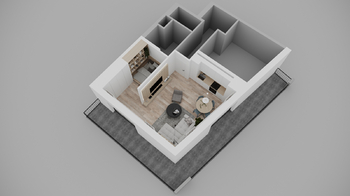 Vizualizace - Prodej bytu 2+kk v osobním vlastnictví 98 m², České Budějovice 