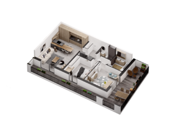 Vzorový byt - Prodej bytu 3+kk v osobním vlastnictví 104 m², České Budějovice