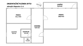 Prodej bytu 2+1 v osobním vlastnictví 59 m², Kladno