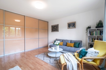 obývací pokoj - Prodej bytu 1+1 v osobním vlastnictví 47 m², Slapy