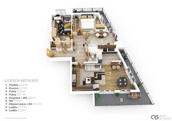 Pronájem bytu 3+kk v osobním vlastnictví 95 m², Praha 5 - Zličín