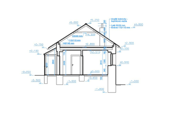 Současný stav, řez 1 - Prodej domu 94 m², Křečhoř