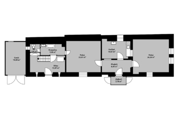Orientační půdorys přízemí - Prodej domu 94 m², Křečhoř