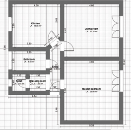 půdorys - Prodej bytu 2+1 v osobním vlastnictví 71 m², Praha 6 - Dejvice