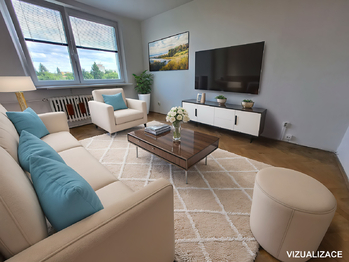 Obývací pokoj - Prodej bytu 2+1 v osobním vlastnictví 55 m², Olomouc 