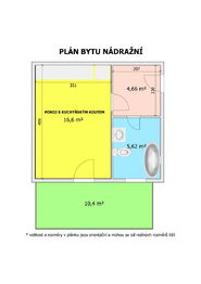 Pronájem bytu 1+kk v osobním vlastnictví 38 m², České Budějovice