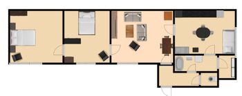 orientační plánek - Prodej bytu 3+1 v osobním vlastnictví 83 m², Dubá