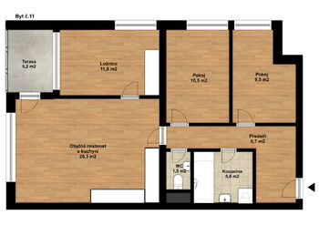 Pronájem bytu 4+kk v družstevním vlastnictví 75 m², České Budějovice