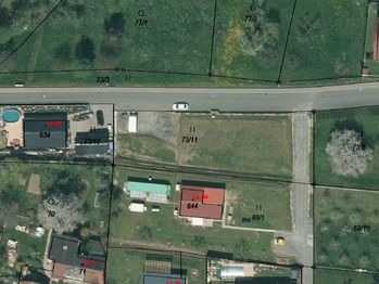 Letecký pohled - Pronájem pozemku 500 m², Dražice