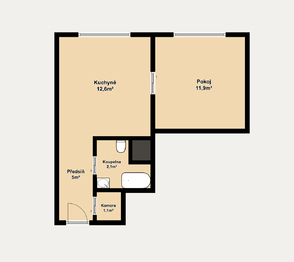 Prodej bytu 1+1 v osobním vlastnictví 35 m², Brno