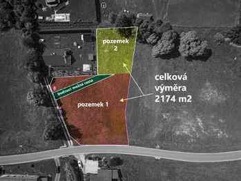 možnost rozparcelování - Prodej pozemku 2174 m², Vernířovice