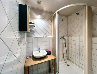 Koupelna se sprchovým koutem - Prodej bytu 1+1 v družstevním vlastnictví 38 m², Nejdek