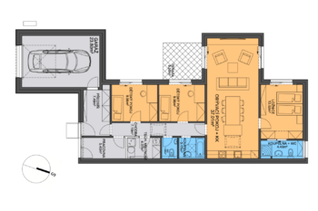 Orientační půdorys_domu - Prodej domu 136 m², Praha 9 - Horní Počernice