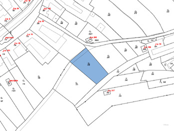 snímek z katastrální mapy - Prodej pozemku 1083 m², Sentice