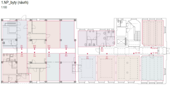 půdorys mBJ | návrh 1. NP - Prodej nájemního domu 1194 m², Duchcov