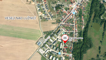 Letecký pohled.  - Pronájem bytu 3+kk v osobním vlastnictví 90 m², Veselí nad Lužnicí