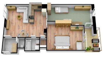 půdorys - Pronájem bytu 3+kk v osobním vlastnictví 100 m², Plzeň