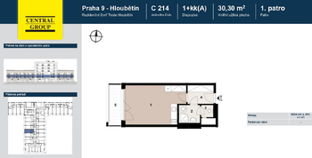Pronájem kancelářských prostor 31 m², Praha 9 - Hloubětín