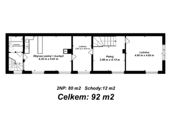 půdorys 2.NP - Prodej domu 174 m², Hrušov