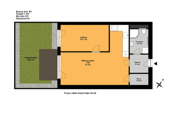 Pronájem bytu 2+kk v osobním vlastnictví 53 m², Hořovice