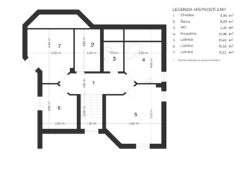 Prodej RD Mochtín -  půdorys patro - Prodej domu 151 m², Mochtín