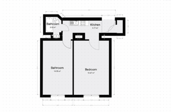 Plánek - Pronájem bytu 2+1 v osobním vlastnictví 40 m², Praha 2 - Nusle