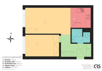 Pronájem bytu 2+kk v osobním vlastnictví 42 m², Praha 8 - Bohnice