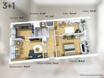 Prodej bytu 3+1 v osobním vlastnictví 73 m², Pardubice