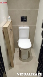 Toaleta - vizualizace - Prodej bytu 2+1 v osobním vlastnictví 57 m², Brno