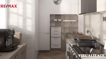 Kuchyň - vizualizace - Prodej bytu 2+1 v osobním vlastnictví 57 m², Brno