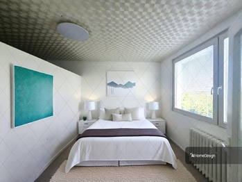 vizualizace ložnice  - Prodej bytu 2+1 v osobním vlastnictví 67 m², Louny