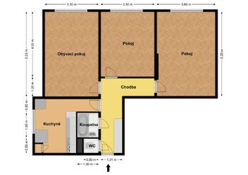 Pronájem bytu 3+1 v osobním vlastnictví 75 m², Tábor