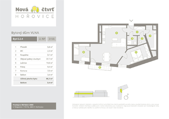 Prodej bytu 3+kk v osobním vlastnictví 80 m², Hořovice