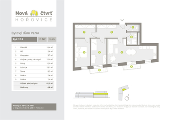 Prodej bytu 3+kk v osobním vlastnictví 83 m², Hořovice