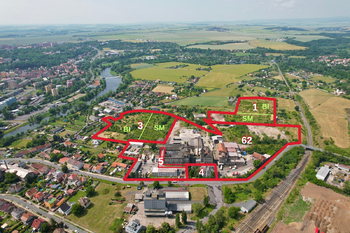 rozdělení celků v areálu - Prodej pozemku 25441 m², Žatec
