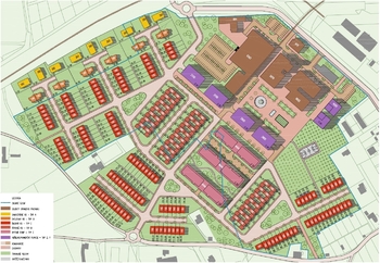 vizualizace rozvržení areálu - Prodej pozemku 810 m², Žatec