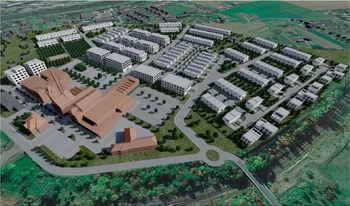 vizualizace rozvržení areálu - Prodej pozemku 810 m², Žatec