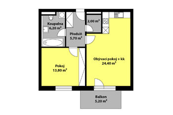 Pronájem bytu 2+kk v osobním vlastnictví 57 m², Nymburk