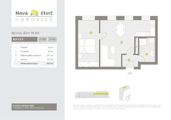 Prodej bytu 2+kk v osobním vlastnictví 54 m², Hořovice